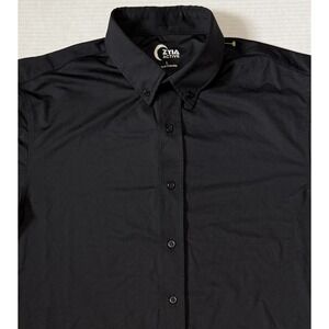 ZYIA Active - Men's Black Long Sleeve‎ Stretch Button Shirt - Size Large